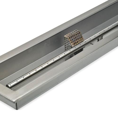 American Fire Glass 36 Inch Stainless Steel Linear Propane Gas Drop In Fire Pit Pan with Adjustable Flame Electric Ignition System Kit