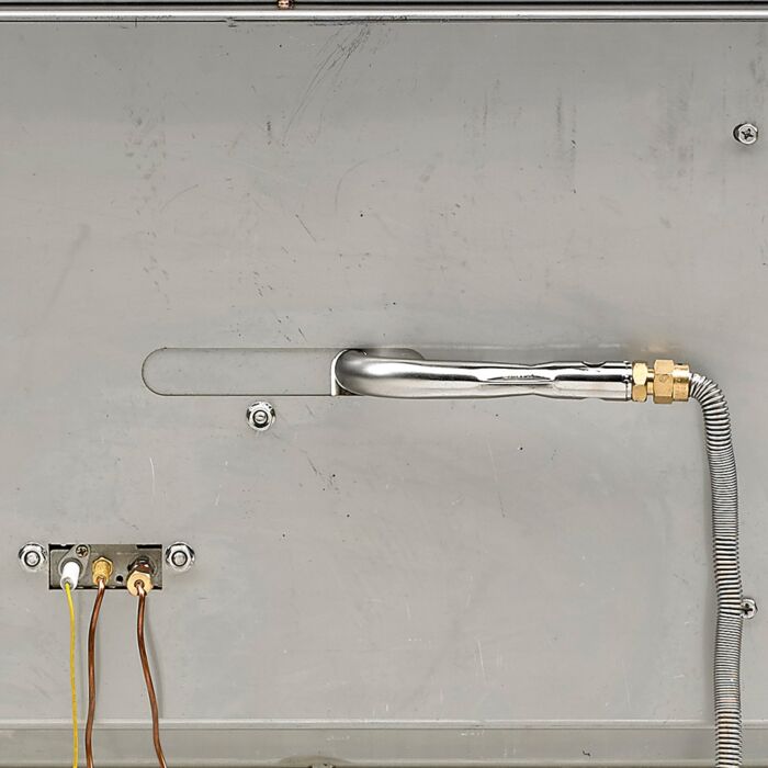 American Fire Glass 48 Inch Stainless Steel Linear Propane Gas Drop In Fire Pit Pan with Adjustable Flame Electric Ignition System Kit