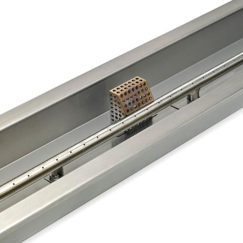 American Fire Glass 72 Inch Stainless Steel Linear Propane Gas Drop In Fire Pit Pan with Adjustable Flame Electric Ignition System Kit