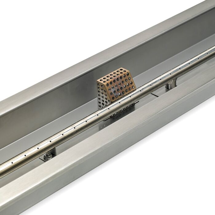 American Fire Glass 72 Inch Stainless Steel Linear Propane Gas Drop In Fire Pit Pan with Adjustable Flame Electric Ignition System Kit