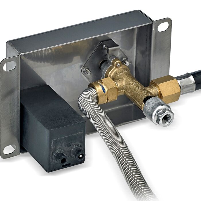 American Fire Glass 25 Inch Round Stainless Steel Propane Gas Drop in Fire Pit Pan with 18 Inch Fire Ring and Adjustable Flame Electric Ignition System Kit