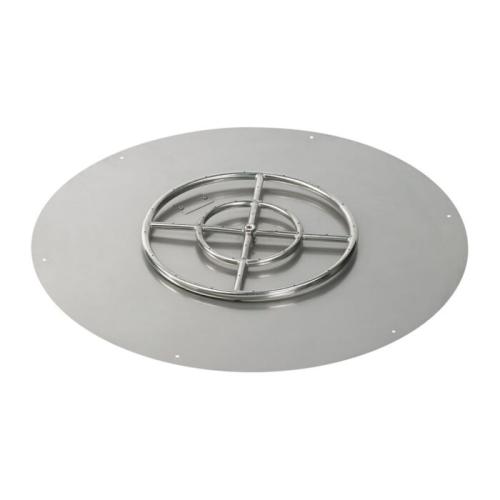 American Fire Glass 30 Inch Round Natural Gas Flat Pan with Spark Ignition Kit 18 Inch Ring