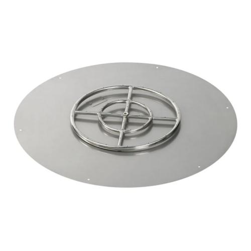 American Fire Glass 36 Inch Round Natural Gas Flat Pan with Spark Ignition Kit 18 Inch Ring