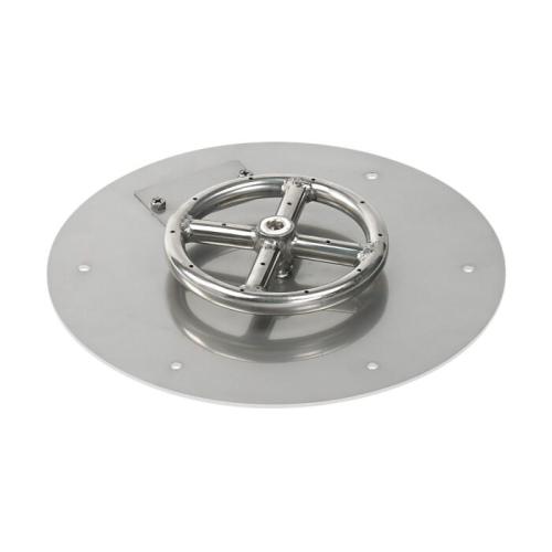 American Fire Glass 12 Inch Round Propane Gas Flat Pan with Match Light Kit 6 Inch Ring