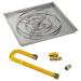 American Fire Glass 36 Inch Square Natural Gas Drop In Fire Pit Pan with Match Light Kit 24 Inch Fire Pit Ring