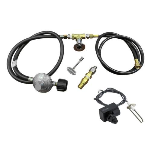 American Fire Glass Propane Gas Fire Pit Installation Kit with Spark Ignition  and  Chrome Key Valve