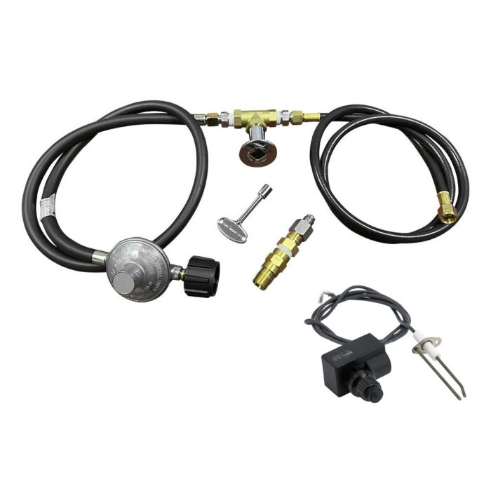 American Fire Glass Propane Gas Fire Pit Installation Kit with Spark Ignition  and  Chrome Key Valve