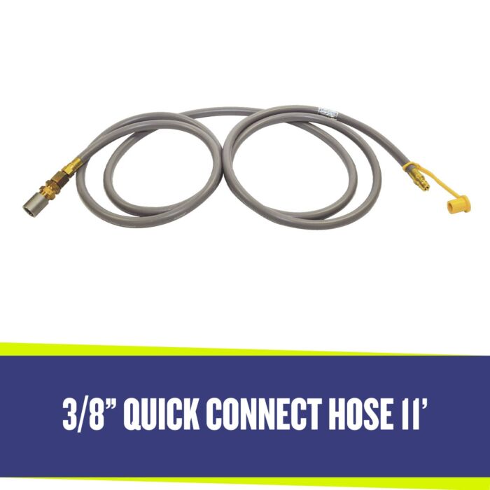 American Fire Glass Propane Gas Fire Pit Installation Kit with 11 Foot Hose  and  Quick Connect