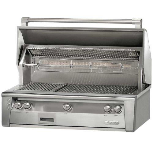 Alfresco Grills ALXE 42 Inch 3 Burner Built In Propane Gas Grill with Sear Zone and Rear Infrared Burner   Stainless Steel