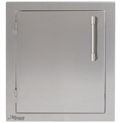 Alfresco Grills 17 Inch Stainless Steel Left Hinged Vertical Single Access Door   Stainless Steel