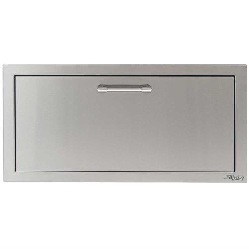 Alfresco Grills 30 Inch Stainless Steel VersaPower Single Accessory Drawer with Soft Close Hardware   Stainless Steel