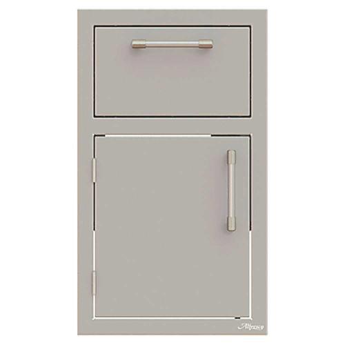 Alfresco Grills 17 Inch Stainless Steel Left Hinged Single Door  and  Single Drawer Combo with Soft Close Hardware   Stainless Steel