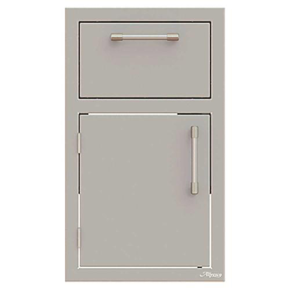 Alfresco Grills 17 Inch Stainless Steel Left Hinged Single Door  and  Single Drawer Combo with Soft Close Hardware   Stainless Steel