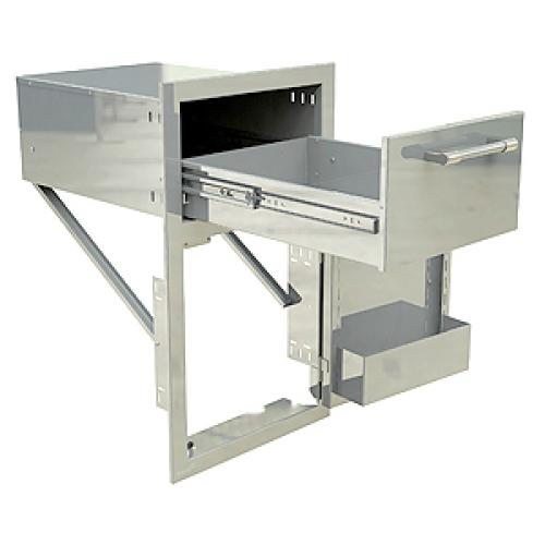 Alfresco Grills 17 Inch Stainless Steel Right Hinged Single Door  and  Single Drawer Combo with Soft Close Hardware   Stainless Steel