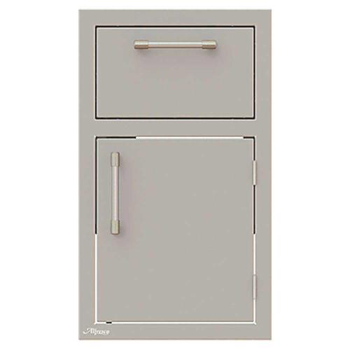 Alfresco Grills 17 Inch Stainless Steel Right Hinged Single Door  and  Single Drawer Combo with Soft Close Hardware   Stainless Steel