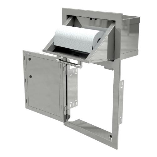 Alfresco Grills 17 Inch Stainless Steel Left Hinged Single Door  and  Paper Towel Holder Combo   Stainless Steel