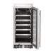 Marvel 15 Inch Essential Collection 28 Bottle Stainless Steel Glass Door Outdoor Wine Refrigerator with Lock   Reversible Hinge