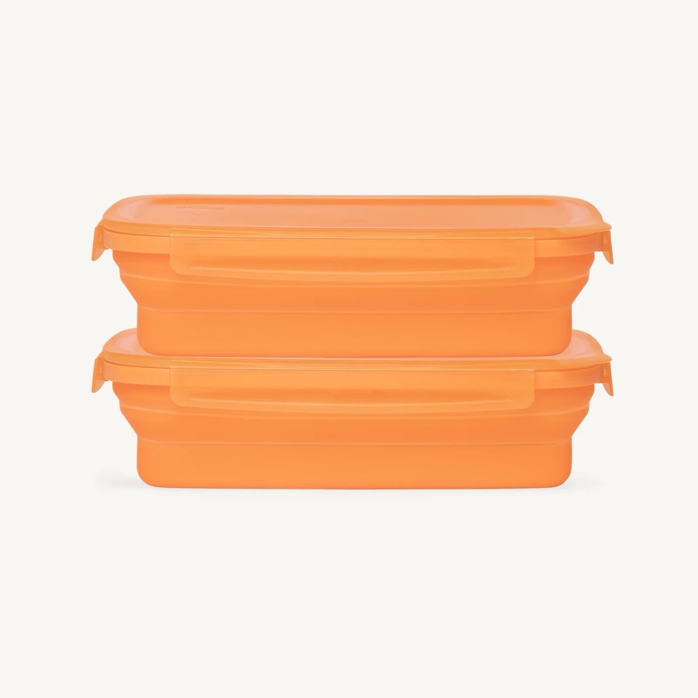Drip EZ Secondz Food Storage Prep Tub   2 Pack   Orange