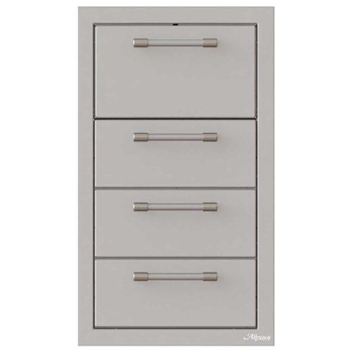 Alfresco Grills 17 Inch Stainless Steel Triple Access Drawer and Paper Towel Holder with Soft Close Hardware   Stainless Steel