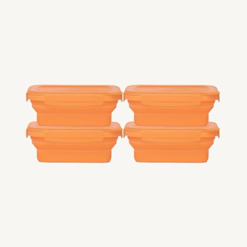 Drip EZ Secondz Food Storage Prep Tub   4 Pack   Orange