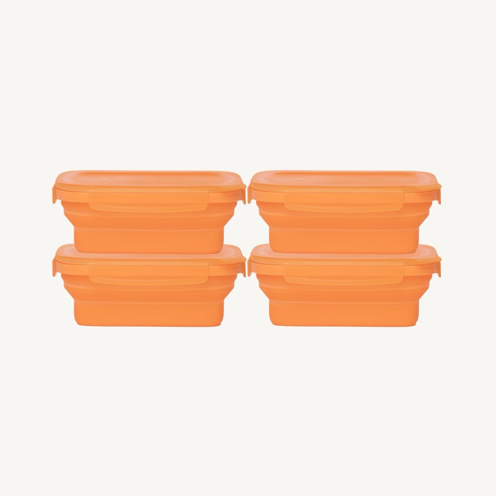 Drip EZ Secondz Food Storage Prep Tub   4 Pack   Orange