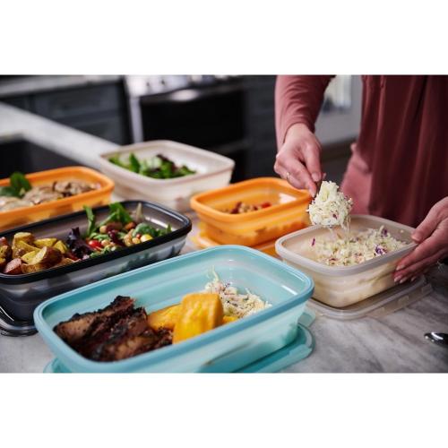 Drip EZ Secondz Food Storage Prep Tub   4 Pack   Charcoal