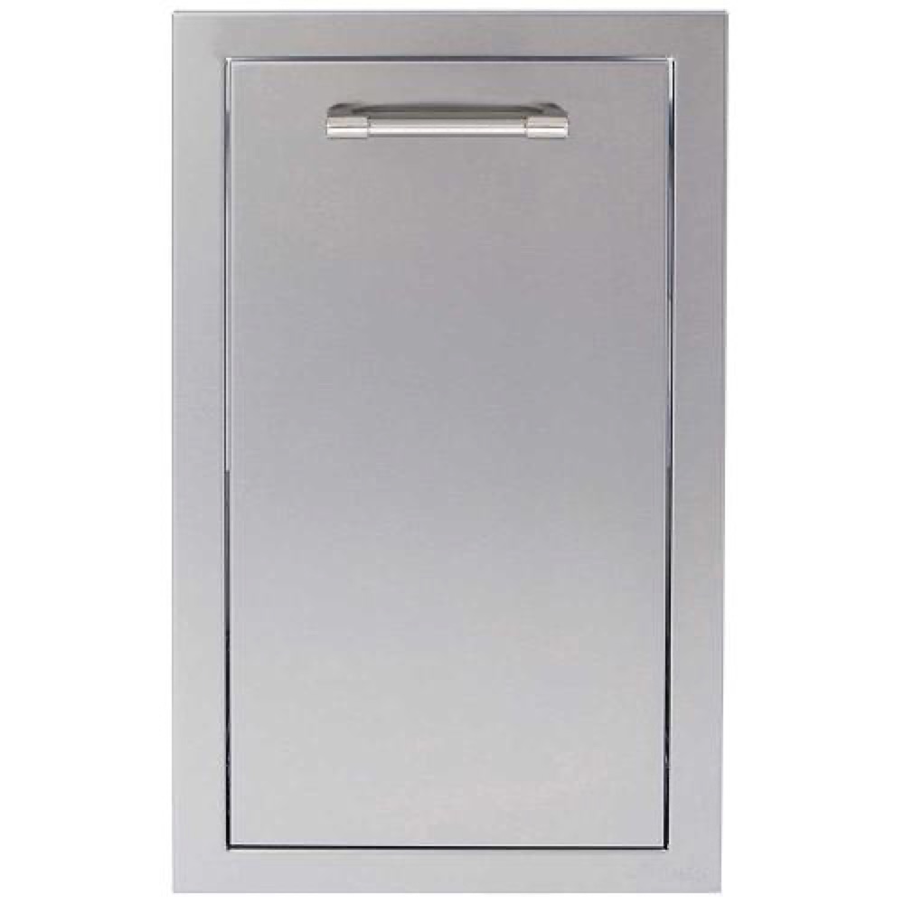 Alfresco Grills 15 Inch Roll Out Stainless Steel Trash Bin with Soft Close Hardware   Stainless Steel