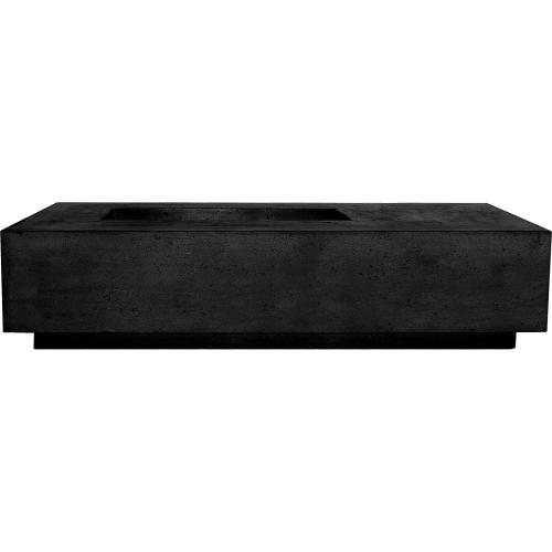 Prism Hardscapes Tavola 5 80 Inch 65000 BTU Natural Gas Rectangular Fire Pit Table   Ebony