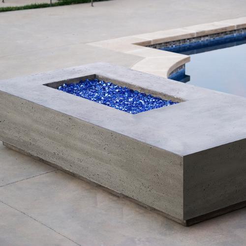 Prism Hardscapes Tavola 5 80 Inch 65000 BTU Natural Gas Rectangular Fire Pit Table   Ebony