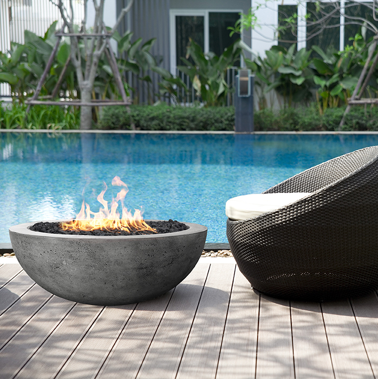 Prism Hardscapes Moderno 4 48 Inch 65000 BTU Natural Gas Round Fire Pit Bowl   Cafe