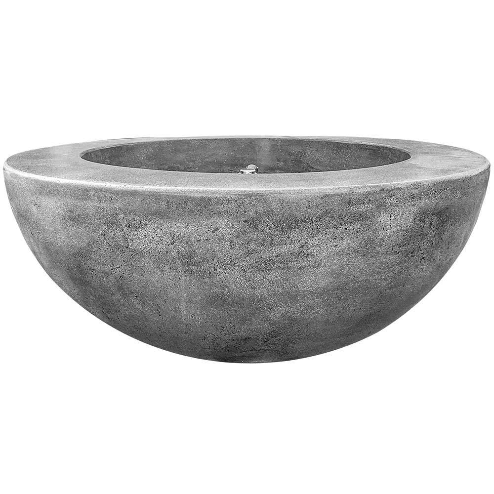 Prism Hardscapes Moderno 5 36 Inch 65000 BTU Propane Gas Round Fire Pit Bowl   Pewter