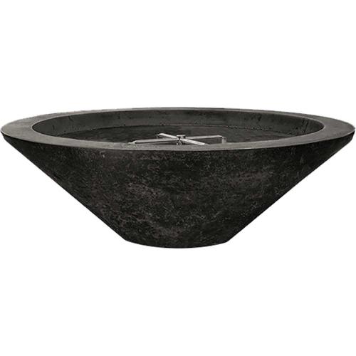 Prism Hardscapes Embarcadero 48 Inch Round 65000 BTU Natural Gas Fire Pit Bowl   Ebony