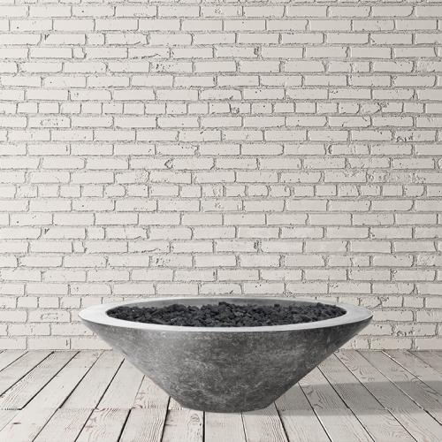 Prism Hardscapes Embarcadero 48 Inch Round 65000 BTU Natural Gas Fire Pit Bowl   Pewter