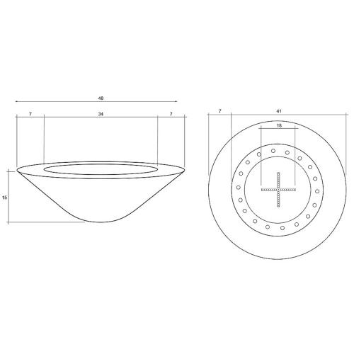 Prism Hardscapes Embarcadero 48 Inch Round 65000 BTU Natural Gas Fire Pit Bowl   Pewter