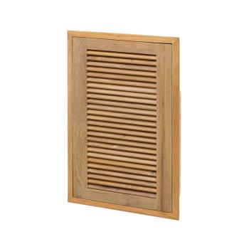 Pacific Teak Millworks Louvered Style 18 Inch x 28 Inch Teak Wood Left Hinge Full Height Vertical Single Access Door350