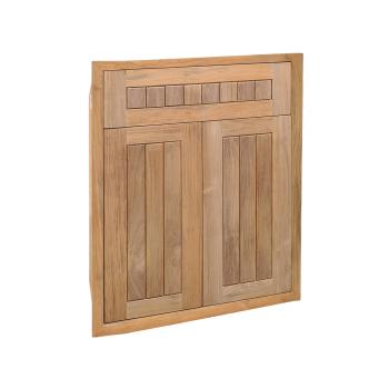 Pacific Teak Millworks Cottage Style 24 Inch x 28 Inch Teak Wood Double Access Door with False Front Drawer350
