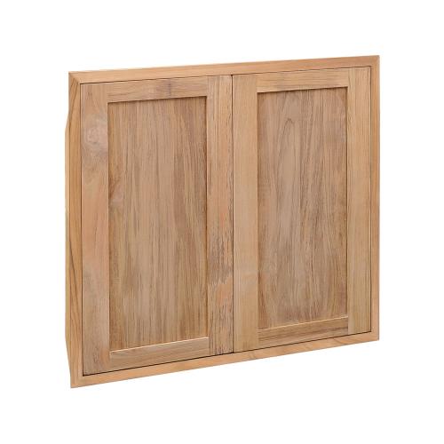 Pacific Teak Millworks Shaker Style 30 Inch x 28 Inch Teak Wood Full Height Double Access Door