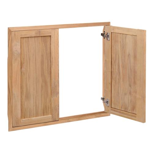 Pacific Teak Millworks Shaker Style 30 Inch x 28 Inch Teak Wood Full Height Double Access Door
