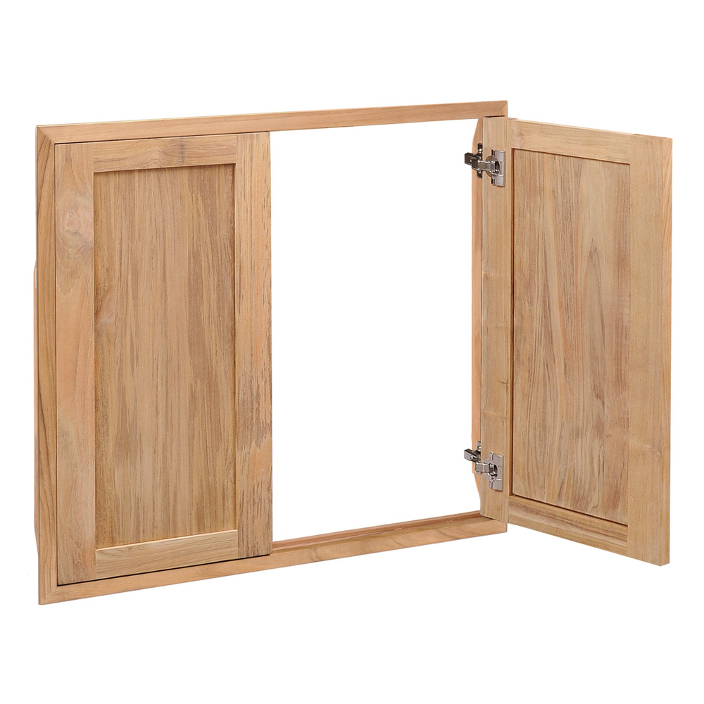Pacific Teak Millworks Shaker Style 30 Inch x 28 Inch Teak Wood Full Height Double Access Door