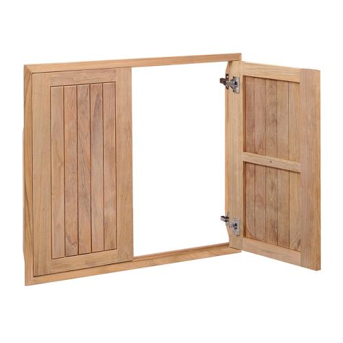 Pacific Teak Millworks Cottage Style 30 Inch x 28 Inch Teak Wood Full Height Double Access Door