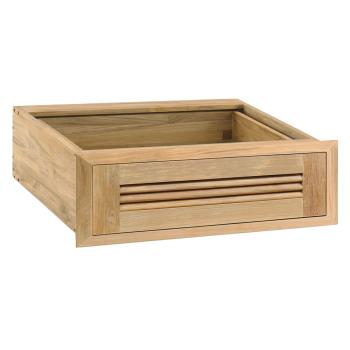 Pacific Teak Millworks Louvered Style 24 Inch Teak Wood Single Access Drawer350
