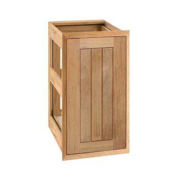 Pacific Teak Millworks Cottage Style 13 Inch Teak Wood Single Narrow Roll Out Trash Bin or Propane Tank Storage350