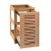 Pacific Teak Millworks Louvered Style 13 Inch Teak Wood Single Narrow Roll Out Trash Bin or Propane Tank Storage