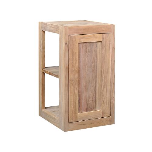 Pacific Teak Millworks Shaker Style 13 Inch x 24 Inch Teak Wood Single Door Upper Wall Cabinet