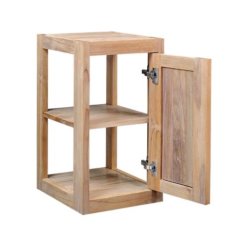 Pacific Teak Millworks Shaker Style 13 Inch x 24 Inch Teak Wood Single Door Upper Wall Cabinet