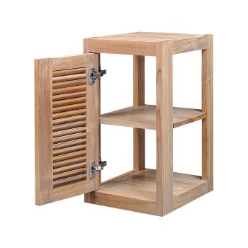 Pacific Teak Millworks Louvered Style 13 Inch x 24 Inch Teak Wood Left Hinge Single Door Upper Wall Cabinet350