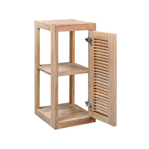 Pacific Teak Millworks Louvered Style 13 Inch x 30 Inch Teak Wood Right Hinge Single Door Upper Wall Cabinet