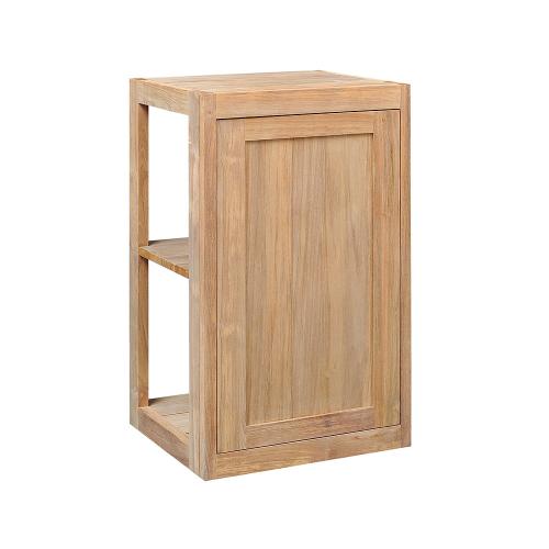 Pacific Teak Millworks Shaker Style 18 Inch x 30 Inch Teak Wood Single Door Upper Wall Cabinet