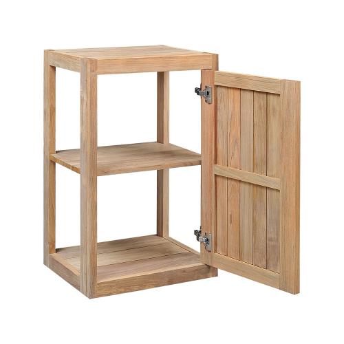 Pacific Teak Millworks Cottage Style 18 Inch x 30 Inch Teak Wood Single Door Upper Wall Cabinet
