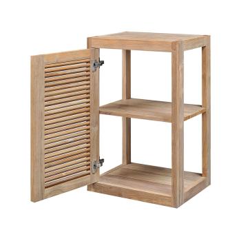 Pacific Teak Millworks Louvered Style 18 Inch x 30 Inch Teak Wood Left Hinge Single Door Upper Wall Cabinet350